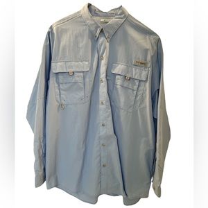 Columbia PFG OMNISHADE Long Sleeved Vented Shirt. Light Blue XXL